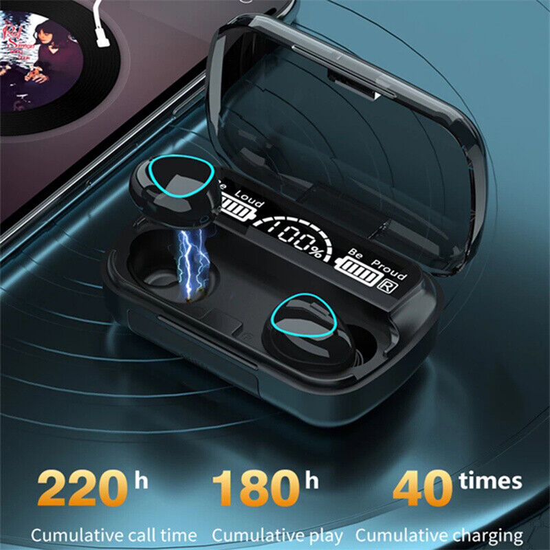 TWS Wireless Earbuds Bluetooth 5.0 Waterproof Headset Headphones 